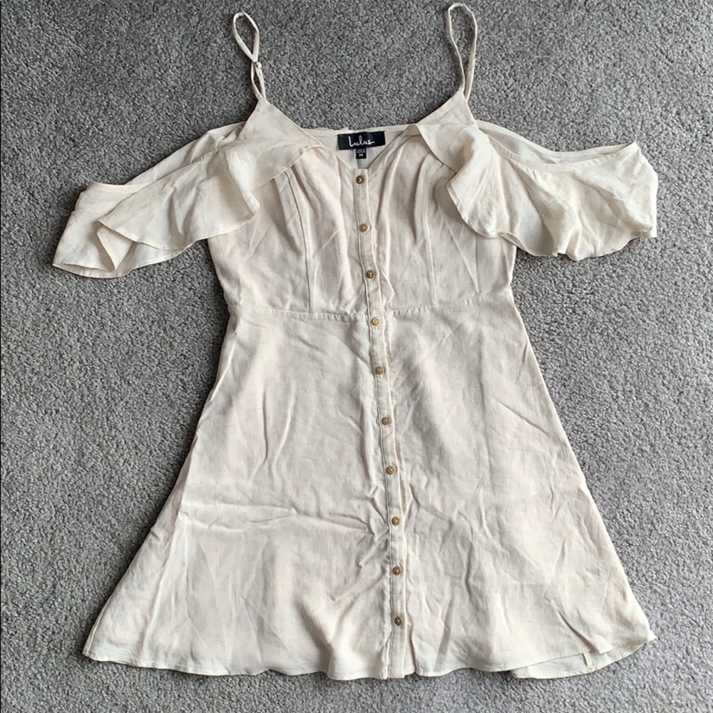 🪽LULU’s Button Down Butterfly Flutter Sleeve Dress🪽
